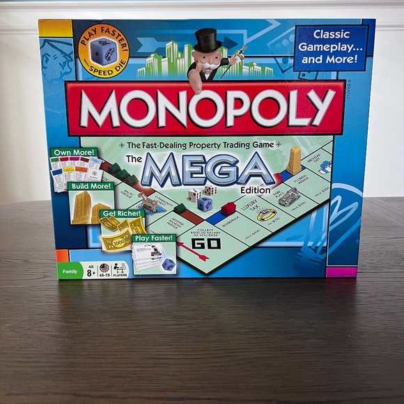 NEW Monopoly MEGA Edition Board Game - Family Fun Game Night Kids & Adults - Picture 1 of 8